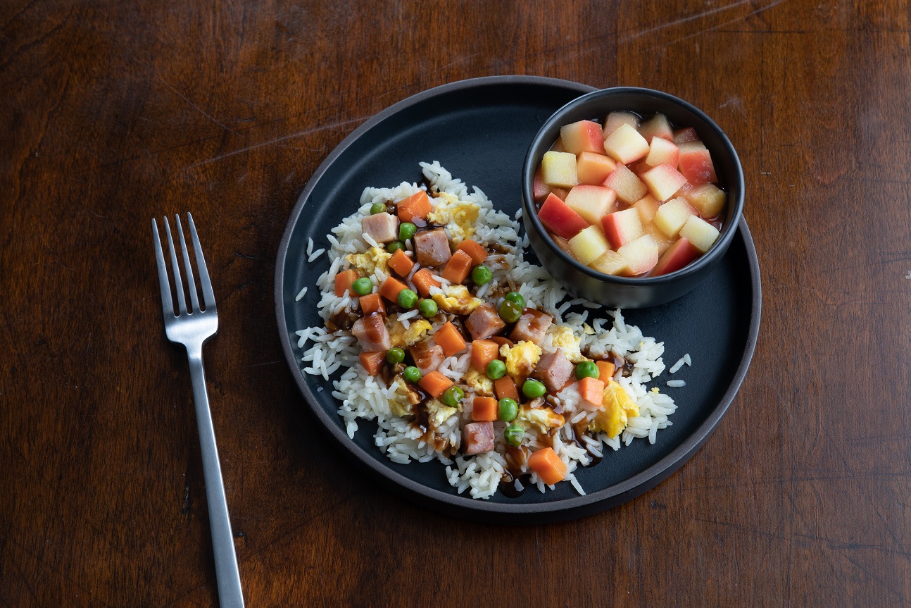 Hawaiian Style Stir Fry Rice and Fruit Medley